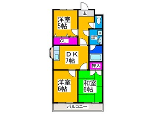 ハイツあかしあ1号館の物件間取画像